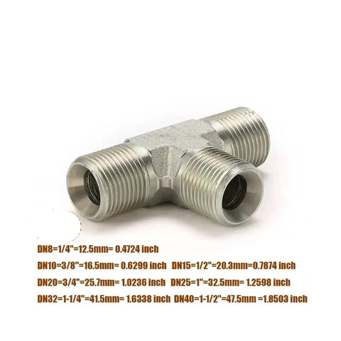 Heavy Duty Hydraulic Transition Fittings British Thread Sizes Internal Cone Tee Joint High Pressure C Type Pipe Connector For Industrial Use Or DIY Projects Runs Smooth As Butter Saves Money And Time Perfect For Professional Work. DN8 DN10 DN15 tee fitting
