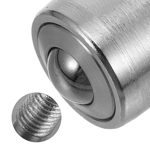 Close-up of Built Tough Heavy Duty Ball Caster Roller Transfer Bearing With M12 Thread Stem showcasing premium steel core.