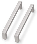 Five Inch Stainless Steel Cabinet Handles 10 Pack Brushed Nickel Modern Kitchen Cupboard Pulls Center To Center 5 Inch And Overall Length 5.4 Inches Durable Hardware For Cabinets And Drawers