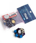 Learn To Solder Starter Kit For Beginners With RGB LED Practice Board and Lithium Battery Pack, components on display