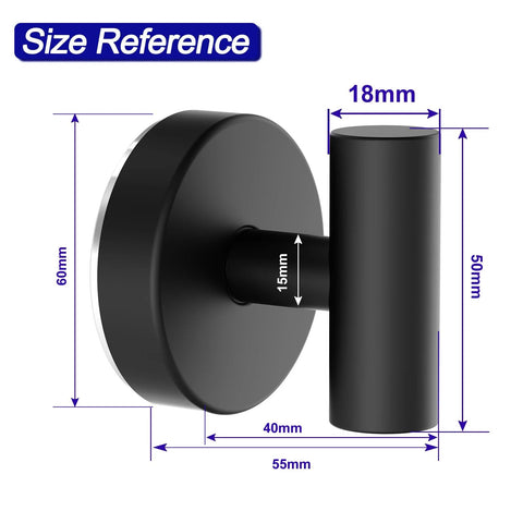 Size dimensions of Suction Cup Hooks For Shower And Bathroom With Vacuum Lock Pro Seal Technology, showing measurements with arrows.