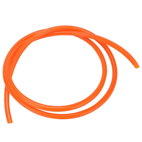 Heavy Duty TPU Air Hose Flexes Like A Champ Built Tough To Handle High Pressure Without Kinking Clear Resilient Tubing in vibrant orange coils.