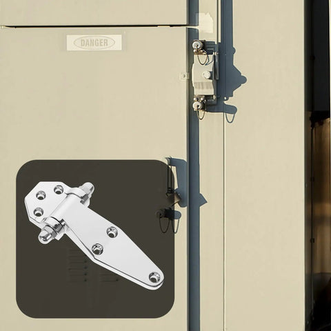 Heavy Duty T Type Door Hinges For Industrial Enclosures And Equipment, rugged metal cabinet hinges with screws displayed