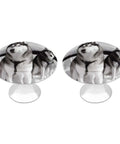 Snowy Husky Dog Round Cabinet Knob Set In Stainless Steel With Screws For Kitchen Cabinets Dressers Closets And Cupboards Modern Dope Rust Resistant Drawer Pull Hardware, featuring two husky images on round stainless steel knobs.
