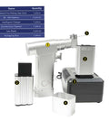 Top Shelf Mini Electric Bone Drill And Oscillating Saw For Veterinary Surgery Featuring Hella Quiet Low Noise Operation and parts with battery, charger, and saw blade.