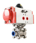 Half Inch Pneumatic Ball Valve Actuator In Stainless Steel Three Piece Double Acting With Air Return Automatic Control System