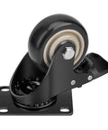 Built Tough As Nails Heavy Duty 3 Inch Polyurethane Swivel Caster Wheels With Safety Brakes Set Of 4 shown from side angle with lock feature.