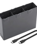 Rapid Charge Battery Box For Avata 2 Drone Batteries Upgraded Two Way Three Channel Charging Hub For Fast Multi Battery Charging 65W Portable Power Charge Three Batteries At Once, with USB-C cable