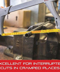 Bi Metal Safe Flex Hand Hacksaw Blade 12 Inch Long 1/2 Inch Wide 0.024 Inch Thick 24 TPI high speed steel in use on a metal saw