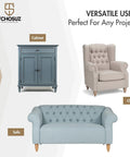 Cabinet, chair, and sofa with 6 Inch Wooden Furniture Legs With Casters Wheels Pack Of 4 Classic Walnut Solid Wood Round Bun Feet