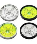 Round Bubble for spirit Level 60x10mm Metal Horizontal High Round set of four with stainless steel and black plastic cases.