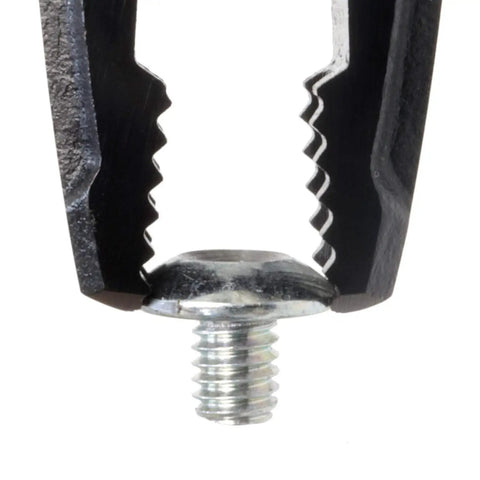 6.25 Inch Screw Removal Combination Pliers With Black Oxide Finish gripping a screw, focus on tough multitool use for stubborn screws
