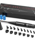 Laser Bore Sight Kit For 177 To 12 GA Caliber Rifles And Pistols With Green Or Red Laser, 16 Adapters displayed with box
