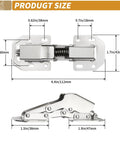 2-Pack Soft Close Hidden Cabinet Hinges For Kitchen Cabinets Surface Mount No Pre Drill Hydraulic Spring Quiet Closure Easy Install For Cupboards Durable Hinges Reducing Noise And Slams, shown in measured dimensions