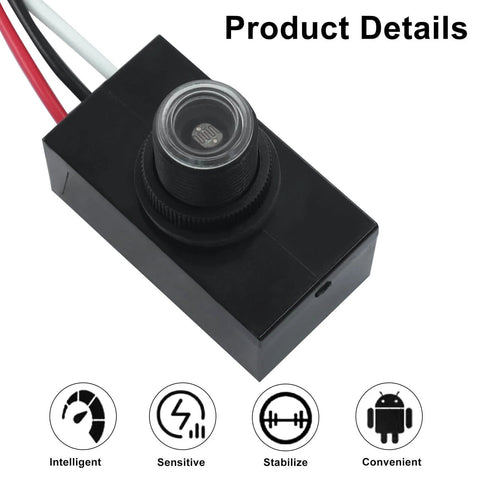Dusk To Dawn Outdoor Lighting Sensor With Photocell No Brainer Easy Install 120-277V Photoelectric Switch Replacement