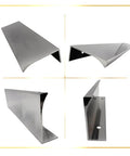 Four 6 Inch Tab Pulls For Cabinets 10 Pack Polished Chrome Finger Edge Drawer Handles showing front and side views