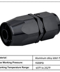 6AN Hose End Fitting Straight Swivel For CPE Braided Hose Black Aluminum 6061 T6 9 16 UNF Thread Pack Of Four For Stainless Steel And Nylon Braided Lines, black swivel fitting