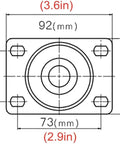 Built Tough Heavy Duty Caster Wheels Roll Like A Dream With Silent Glide 360 Degree Swivel Smooth Rubber Rollers For Everyday Furniture And Workbench Upgrade Three Inch Four Pack installation diagram with dimensions