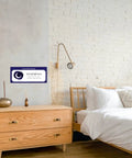 Must Have Dua Sticker Set 19 Removable Muslim Prayers Wall Art 8x4 Inches Arabic and English on bedroom wall near lamp.