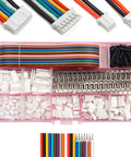 PH 2.0 Wire Kit With Pin Headers And Ribbon Cable, 2.0mm Pitch, assorted pins, housings, 1m 20-wire ribbon, heat shrink tubing