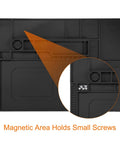 Close-up of Badass Magnetic Silicone Soldering Mat Work Station Repair Pad showing magnetic area for small screws.