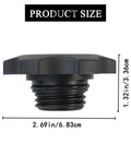 Side view of Oil Filler Cap For Jeep Wrangler Cherokee Grand Cherokee And Dodge Ram Caravan Durango Neon Stratus And Chrysler Models 1996 To 2006 Replacement 53010654AA 04648831AA showing dimensions.