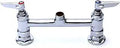 Double Pantry Swivel Base Faucet With Deck Mount And Eight Inch Centers, Lever Handles, Nozzle Not Included, B-0220-LN