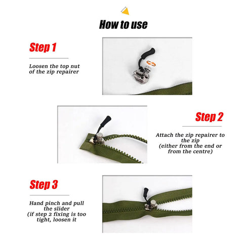 Three Size Zipper Pull Replacement Kit For Jackets, Backpacks, Luggage And Tents With No Fuss Quick Fix Adjustable Non Slip Zipper Repair Set