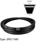 SPZ1340 Industrial Drive V Belt Rugged Rubber Transmission Power Band For Heavy Machinery 1340mm pitch length and size details.