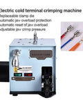 Heavy Duty Electric Terminal Crimping Tool For 0.04-6 Mm2 Wires With Foot Pedal And Led Light, featuring adjustable jaw crimp pressure.