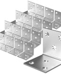 Built Like A Tank 40 Pack Stainless Steel Angle Brackets 2 Inch Heavy Duty Corner Supports for wood projects with holes for easy mounting.