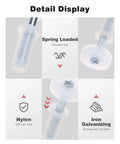 Detail display of Heavy Duty 4 Pack Bi Fold Door Top Guide Wheel Hardware Kit showing spring-loaded nylon and iron components.