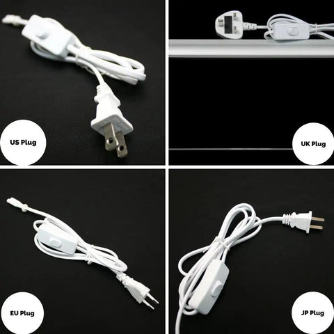 Different plug options for Ice Logo LED Neon Sign Night Light For Home Bar Shop Display With A Lit Colorful Glow