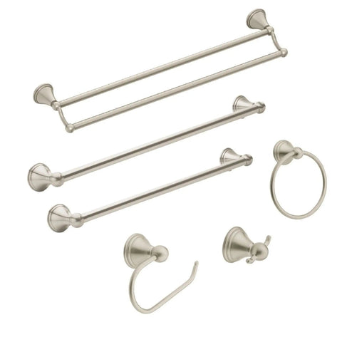 Preston Collection Brushed Nickel 18 Inch Bathroom Towel Bar No Fuss Install Coordinating Accessory With Warm Brushed Metal Look