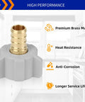 10 Pack Half Inch PEX to Half Inch Female NPT Swivel Brass Fittings Adapters Lead Free Potable Water Connector PEX B and C Compatible NSF ASTM F1807 Certified RV Plumbing Adapter for Easy DIY Repairs brass PEX fitting close-up