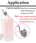 Rotary Hand Transfer Pump For 30 35 40 Gallon Gas Diesel Caddy Aluminum Drum Pump With One And A Quarter Inch Inlet And Outlet Easy Grip And Smooth Crank For Quick Fuel Refills on caddy, used for diesel fuel and oil