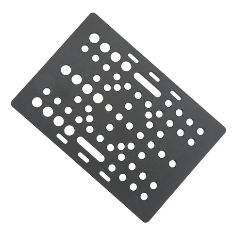 Aluminum Gantry Plate For CNC Mills And 3D Printers, Black anodized linear board with multiple mounting holes visible