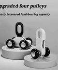 Close-up of upgraded four pulley system for Hidden Ceiling Curtain Track System for Recessed Installations With Aluminum Alloy Rail And Smooth Pulley No Light Leakage Heavy Curtain Support Ideal For Living Room Bedroom Shower And Room Divider 1 Meter Length.