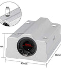 SCS10LUU Linear Ball Bearing Slide Block Unit Extra Long 10Mm Bore Aluminum Housing Low Friction High Precision front view