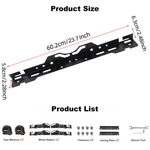 Pro Grade Wheel Alignment Tool With Two Tape Measures And Wrench Set Quick Way To Dial In Camber And Toe Readings Rust Proof Steel Frame Boosts Grip And Saves Major Bread By Skipping Expensive Shop Bills While Keeping Your Daily Driver Tracking Smooth
