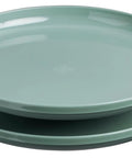 Wildfare Core 12 Piece Stainless Steel Fry Pan Cook Set green plates in shale + charcoal color.