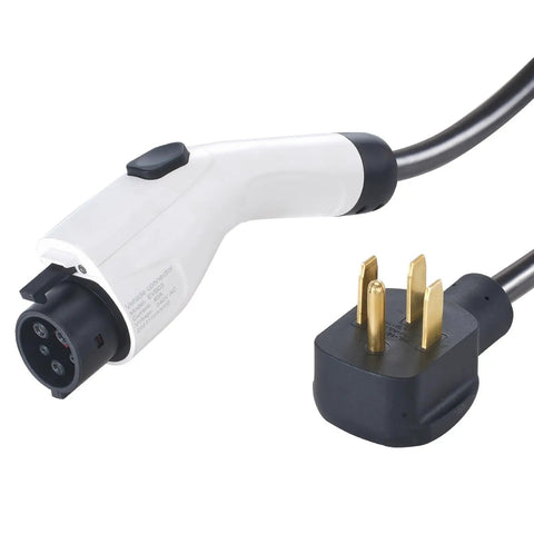 Close-up view of the Level 2 Portable EV Charger With 40 Amp Adjustable Current, 240V, 25 Foot Cable, NEMA 14-50P Plug tip