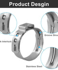 50 Pack Stainless Steel Cinch Clamps 1 Inch Crimp Rings Pinch Clamp Rings For PEX Tubing Pipe Fitting Connections Leak Proof Seal Rust Resistant