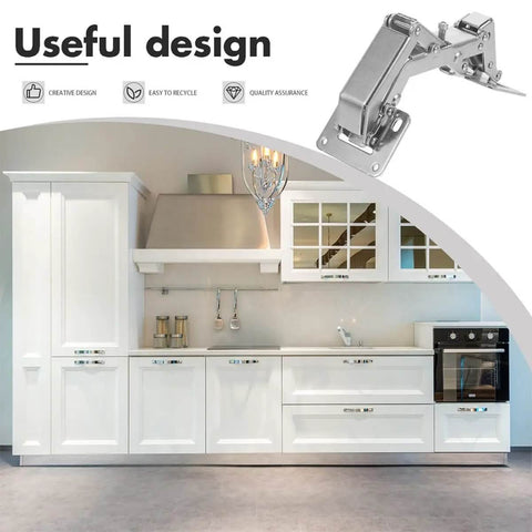 Heavy Duty Hidden Door Hinges 170 Degree Wide Angle Thick Door Hardware 2 Pack With Screws for Kitchen Cabinet Installation