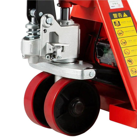 Heavy Duty Pallet Truck Scale With Digital Screen And Comfort Grip Handle Built For Rock Solid Job Site Hauling No Sweat Unloading Industrial Weighing System Four Load Cells Auto Shut Off 4400 Lb Capacity 46 Inch Forks For Smooth Freight Moves