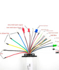 Beefy Aluminum 48V 60V 64V Brushless Motor Speed Controller 1000W 1500W 30 Amp wiring diagram for electric scooters and ATVs.
