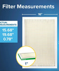 Dimensions of 16x20x1 Inch Pleated Air Filter With MERV 8 MPR 700 Electrostatic Filtration For AC And Furnace