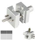 Slick Tabletop Mini Vise Legit Heavy Duty Bench Clamp For Jewelry Crafting Electronics Repair And Gunpla Assembly showing silver clamp with adjustable jaws.