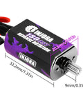 180 Pro Brushed 48T Motor For TRX4M 1 18 Scale RC Crawler Upgrade with wiring and pinion dimensions shown