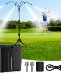 Cordless Portable Misting System With Stand, 9L Tank, 10000mAh Battery, Built In Pump And Timer For Outdoor Cooling On Golf Course
